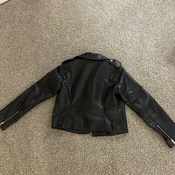 Zara Women's Black Leather Biker Jacket - Picture 2 of 5